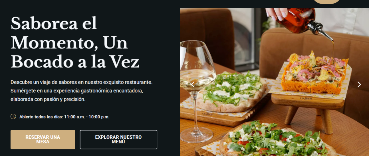 Página Web Bonito Restaurante